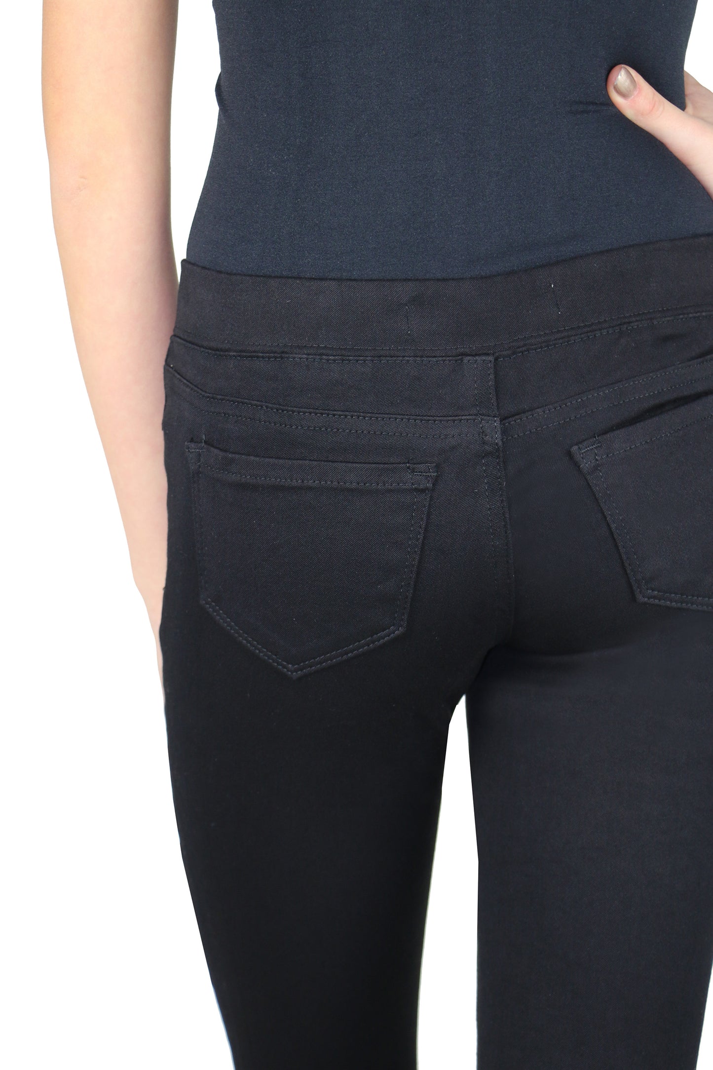 Verna - Mid Rise Pull On Skinny Jegging In Black
