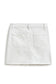 Overflap Denim Skirt With Raw Edge Hem In White