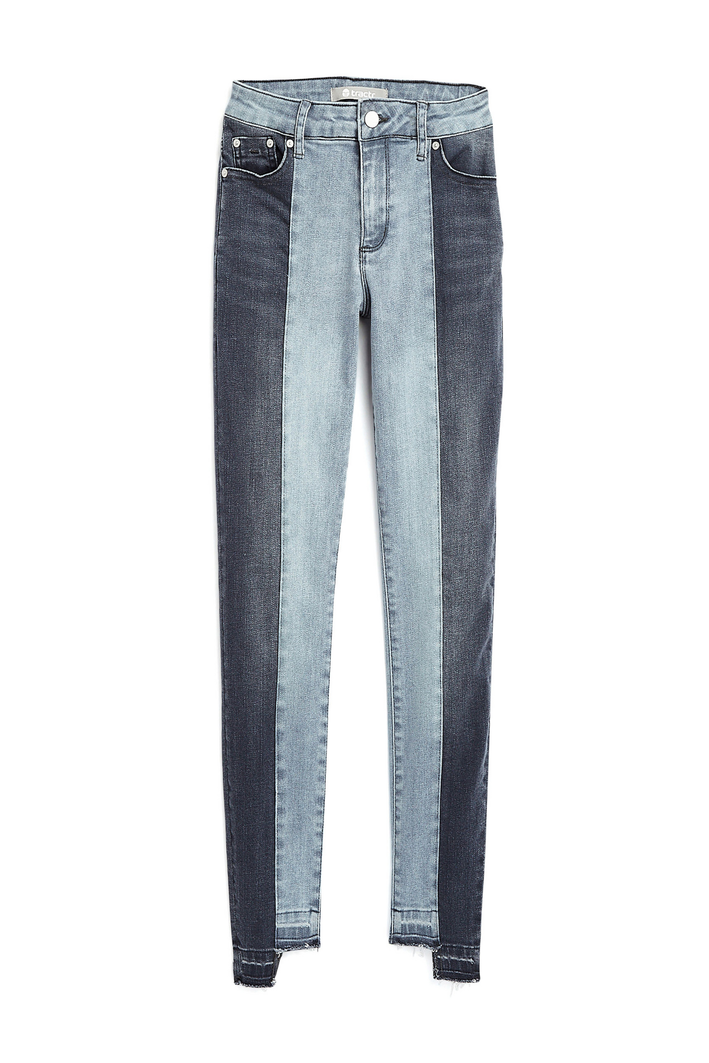 2 Tone Slate Skinny With Released Fray Hem