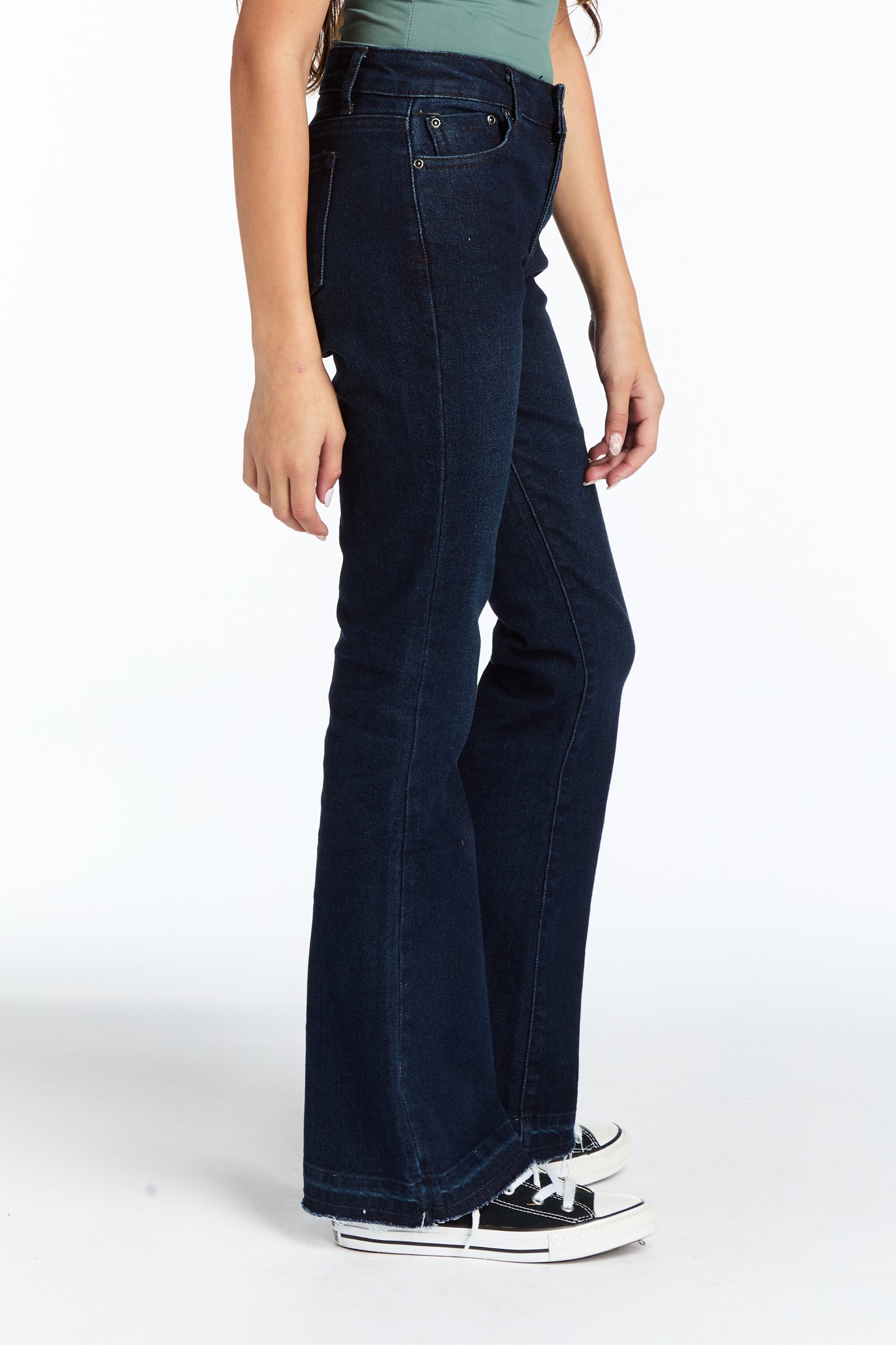 Mid Rise Released Hem Flare