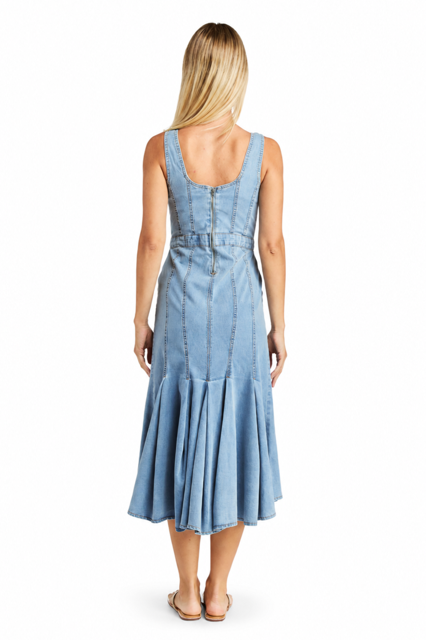 Hourglass Paneled High Low Hem Dress