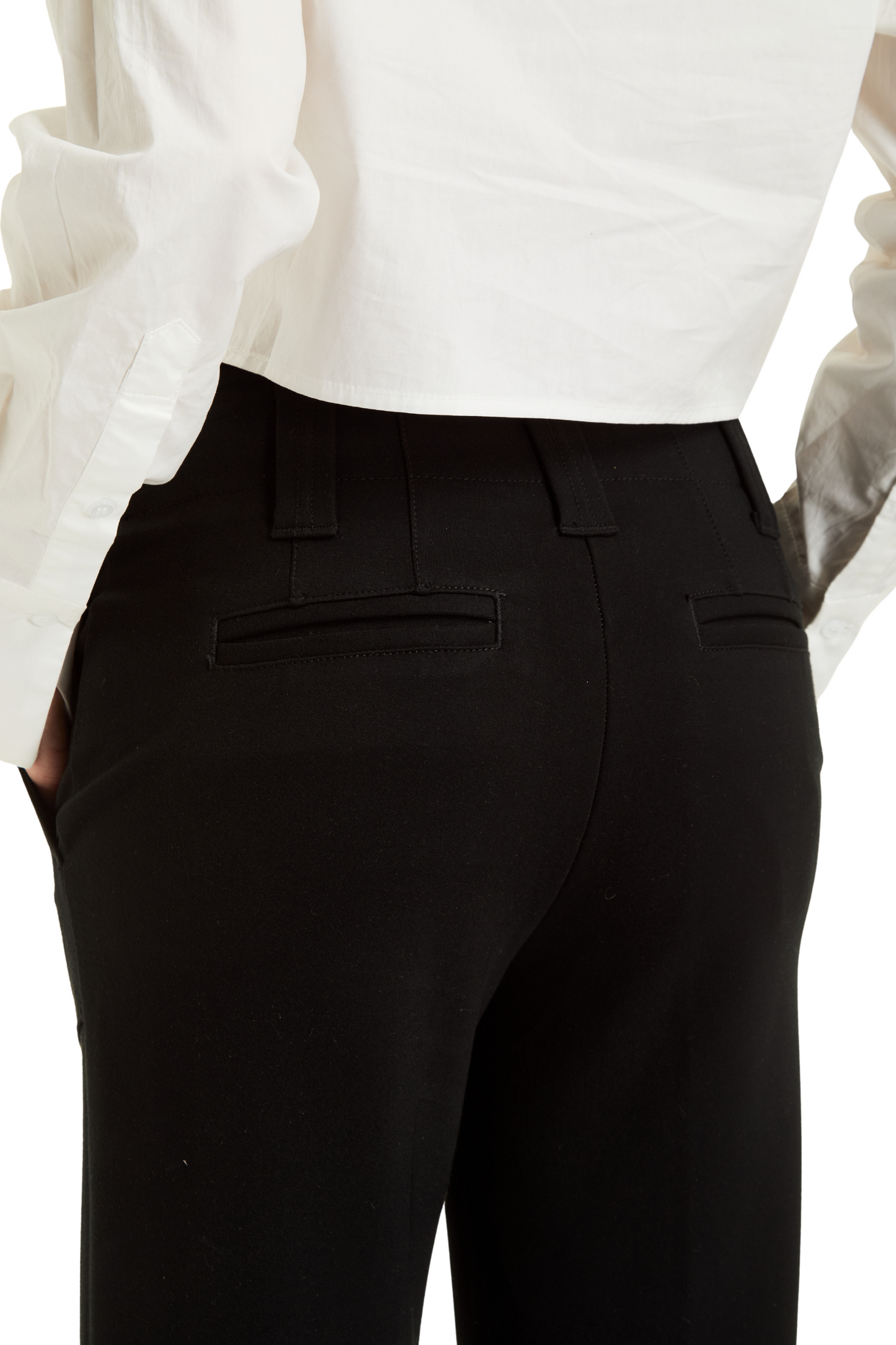 Mid Rise Ft Patch Pocket Wide Ankle Crop