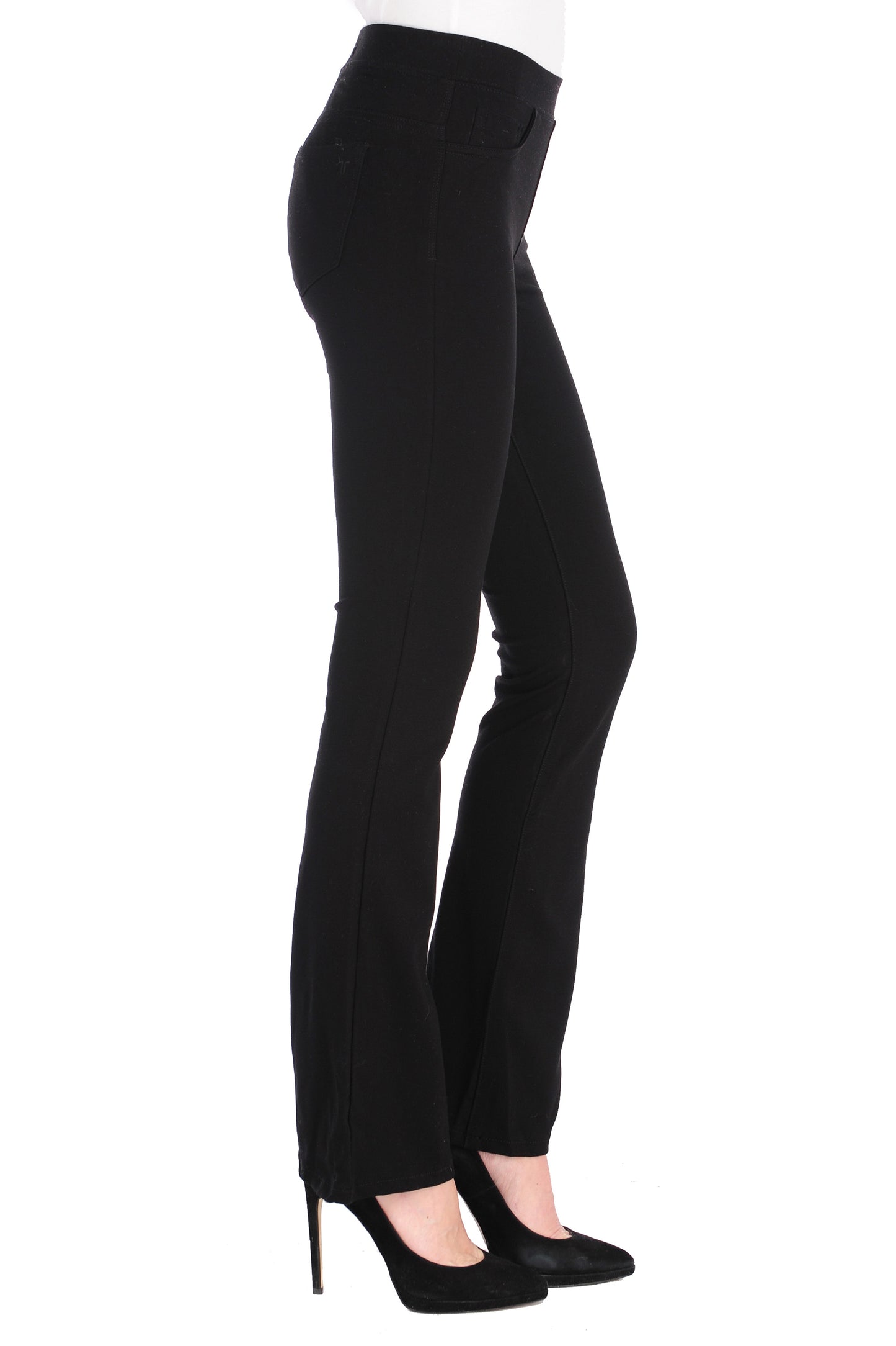 High Rise 5 Pkt Pull On Bootcut Ponte 18 In. Leg Opening