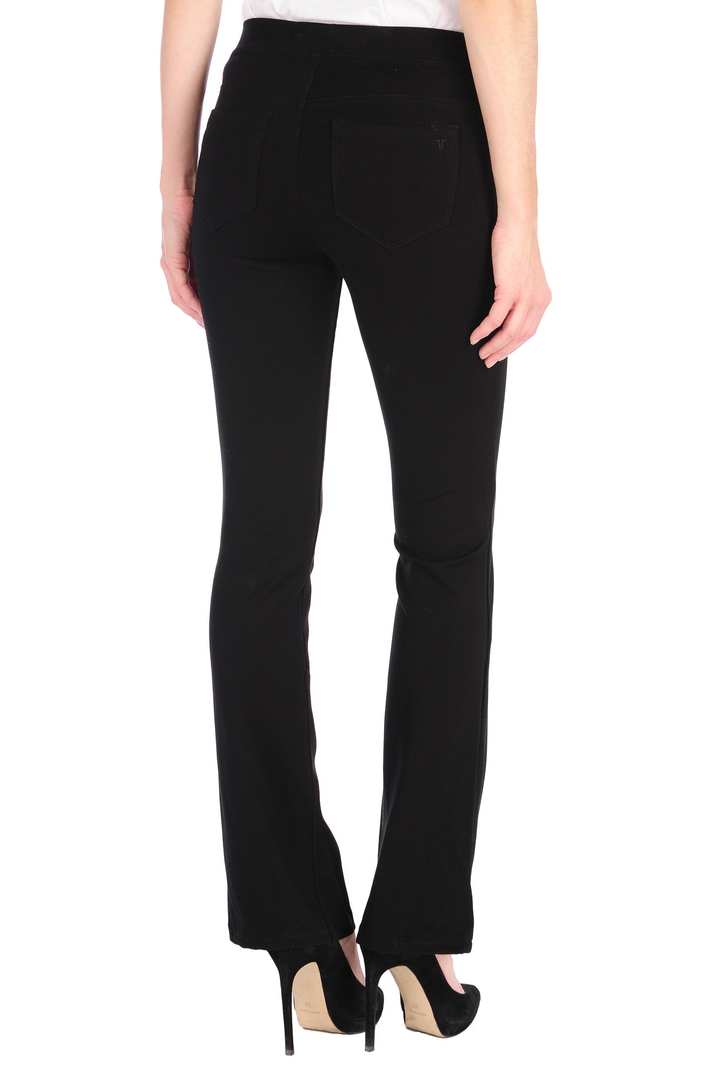 High Rise 5 Pkt Pull On Bootcut Ponte 18 In. Leg Opening