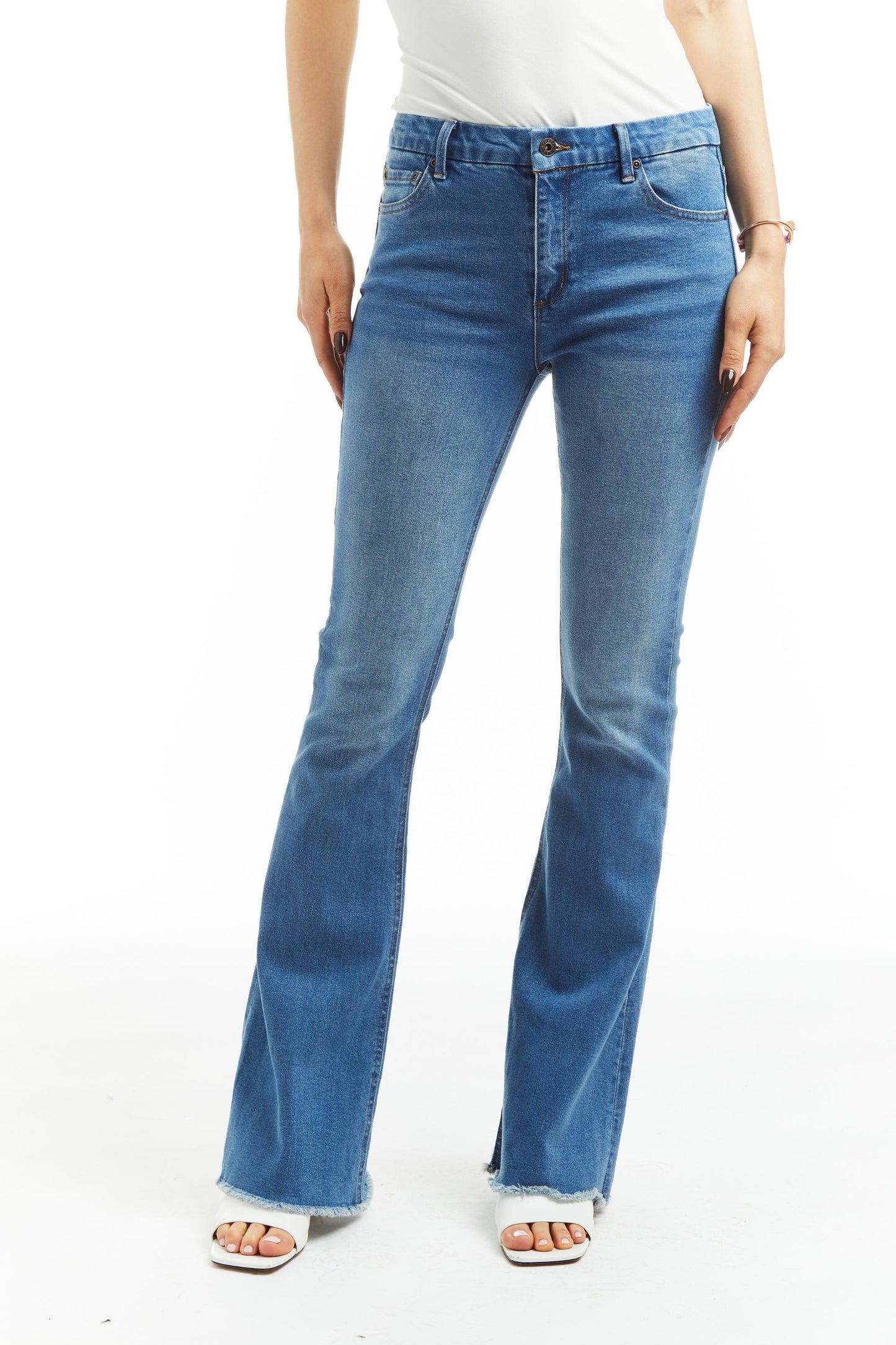 Mid Rise Flare In Indigo
