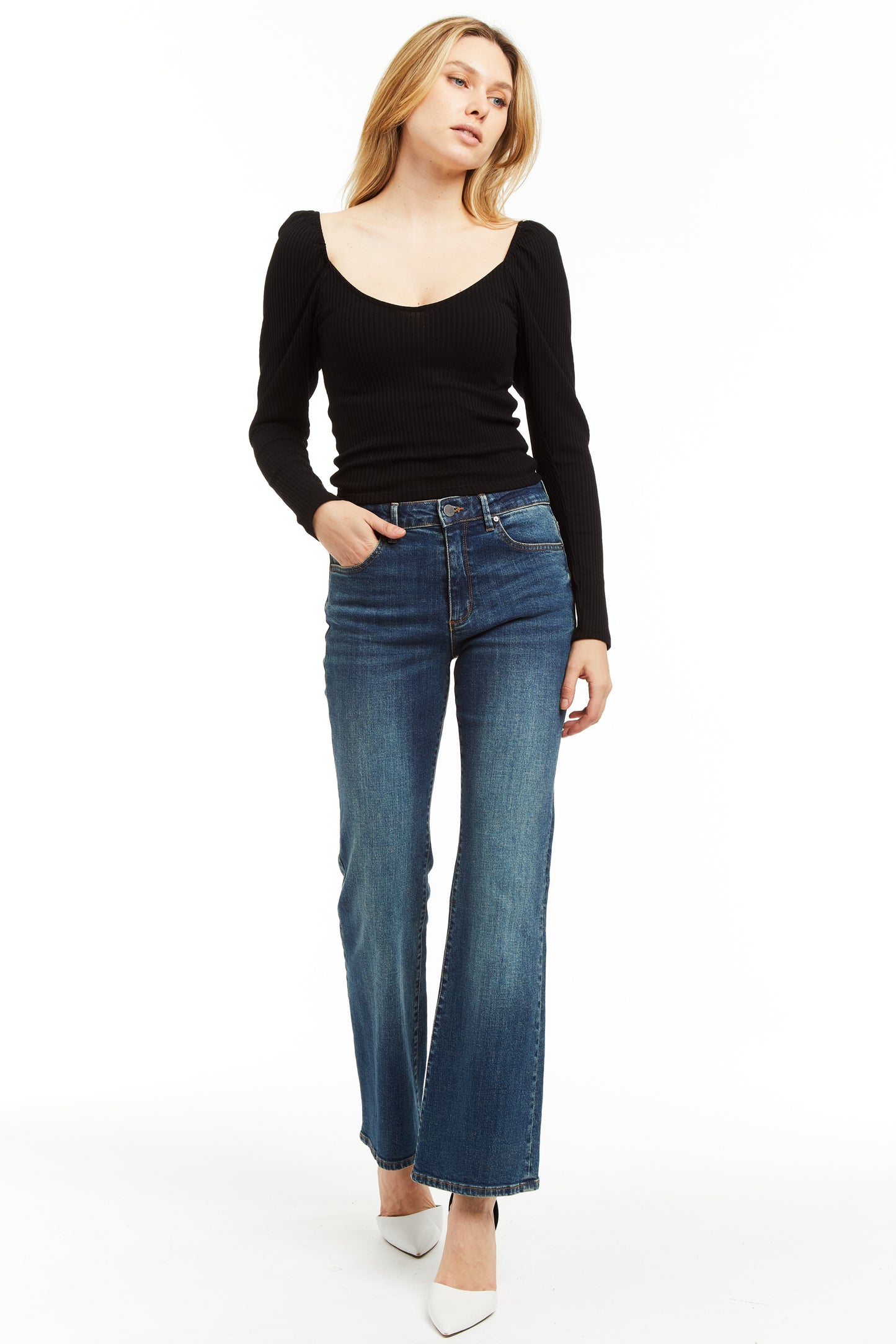 High Rise Bootcut Jeans