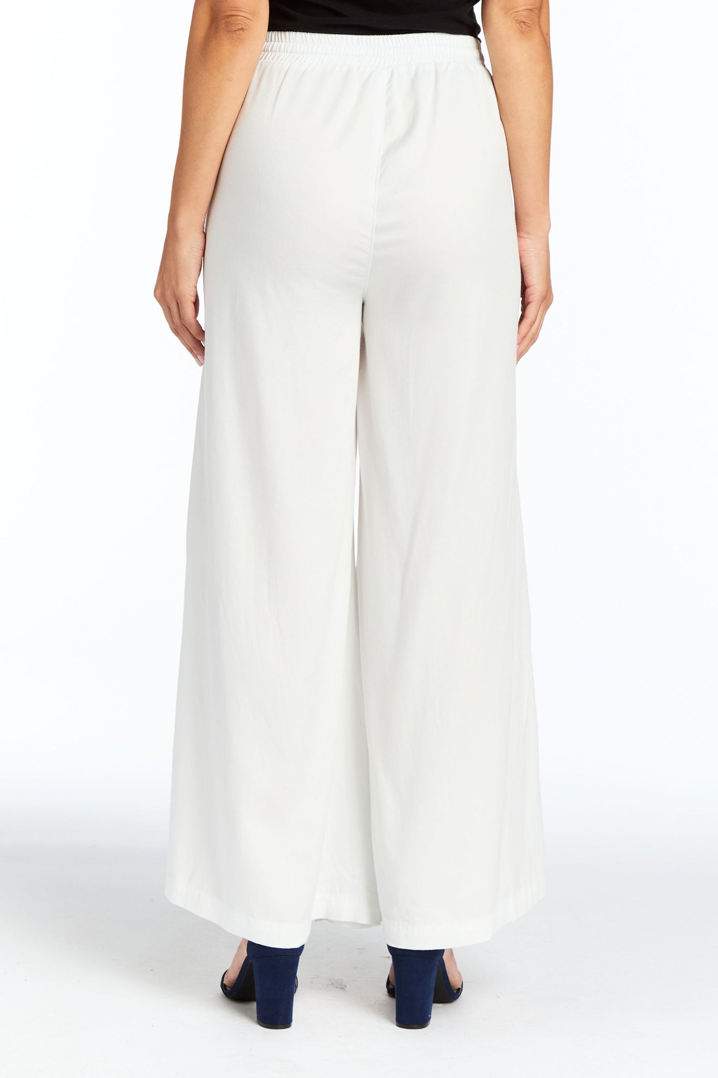 Drawstring Tiered Wide Leg Pull On