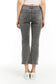 Button Me Up High Rise Crop Flare In Grey