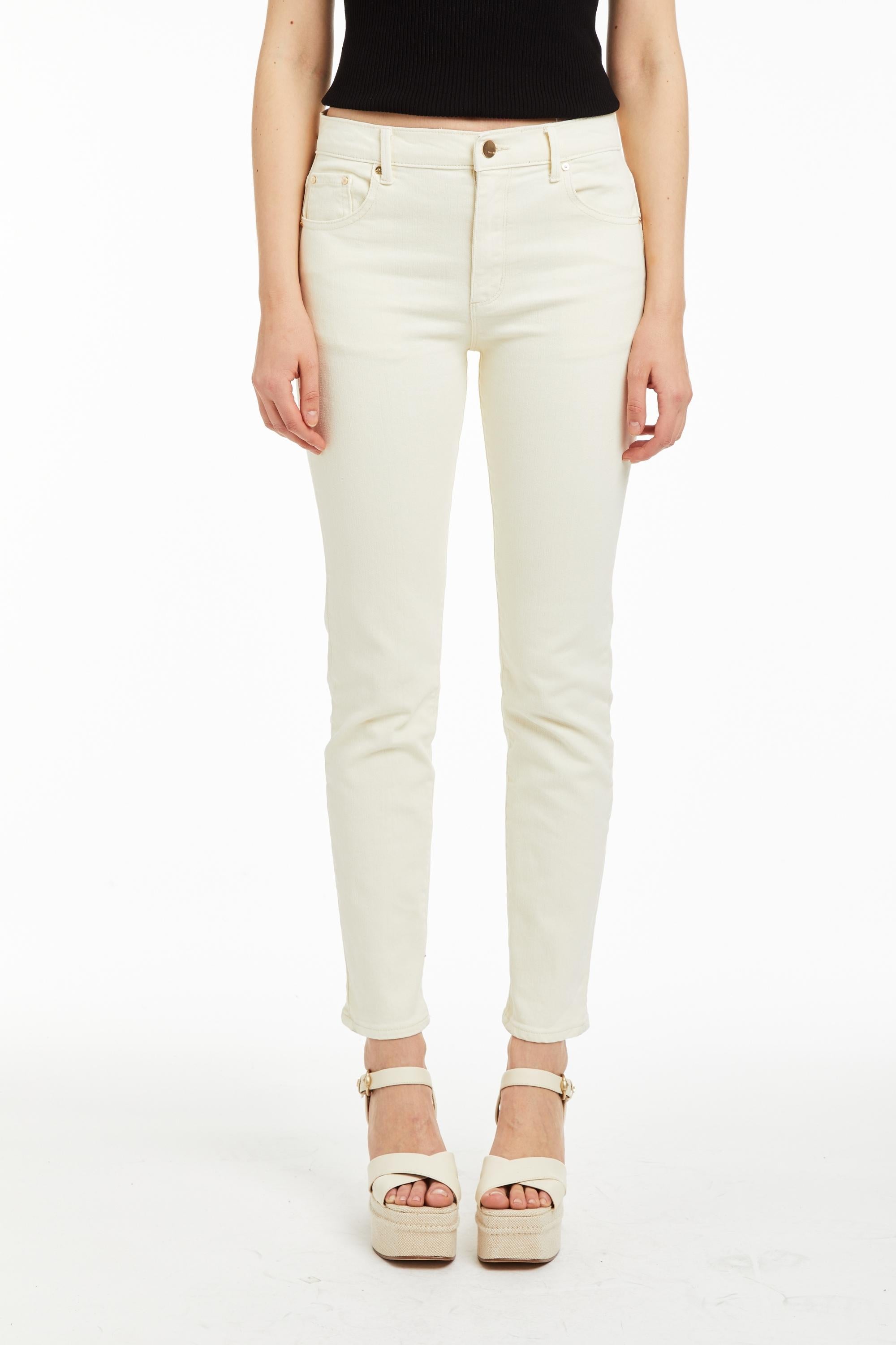 High orders rise cream jeans