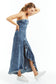 Strapless Maxi Dress With Front Flounce