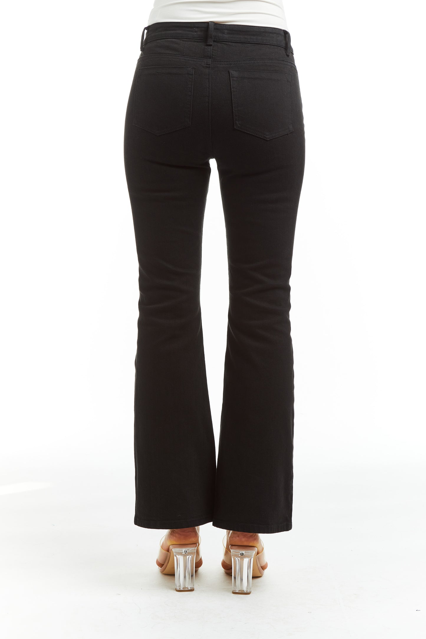 High Rise Loose Flare In Black