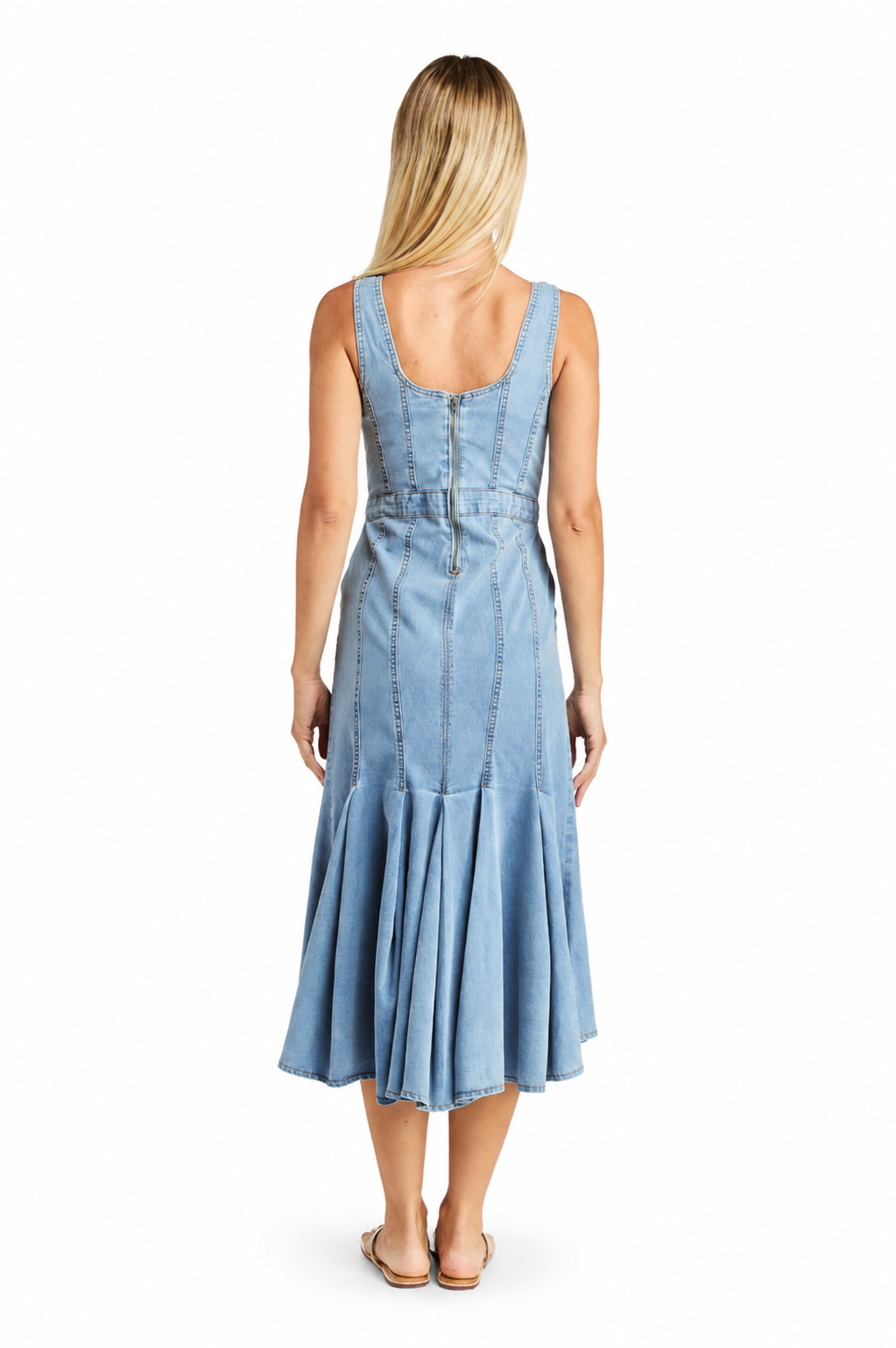 Hourglass Paneled High Low Hem Dress