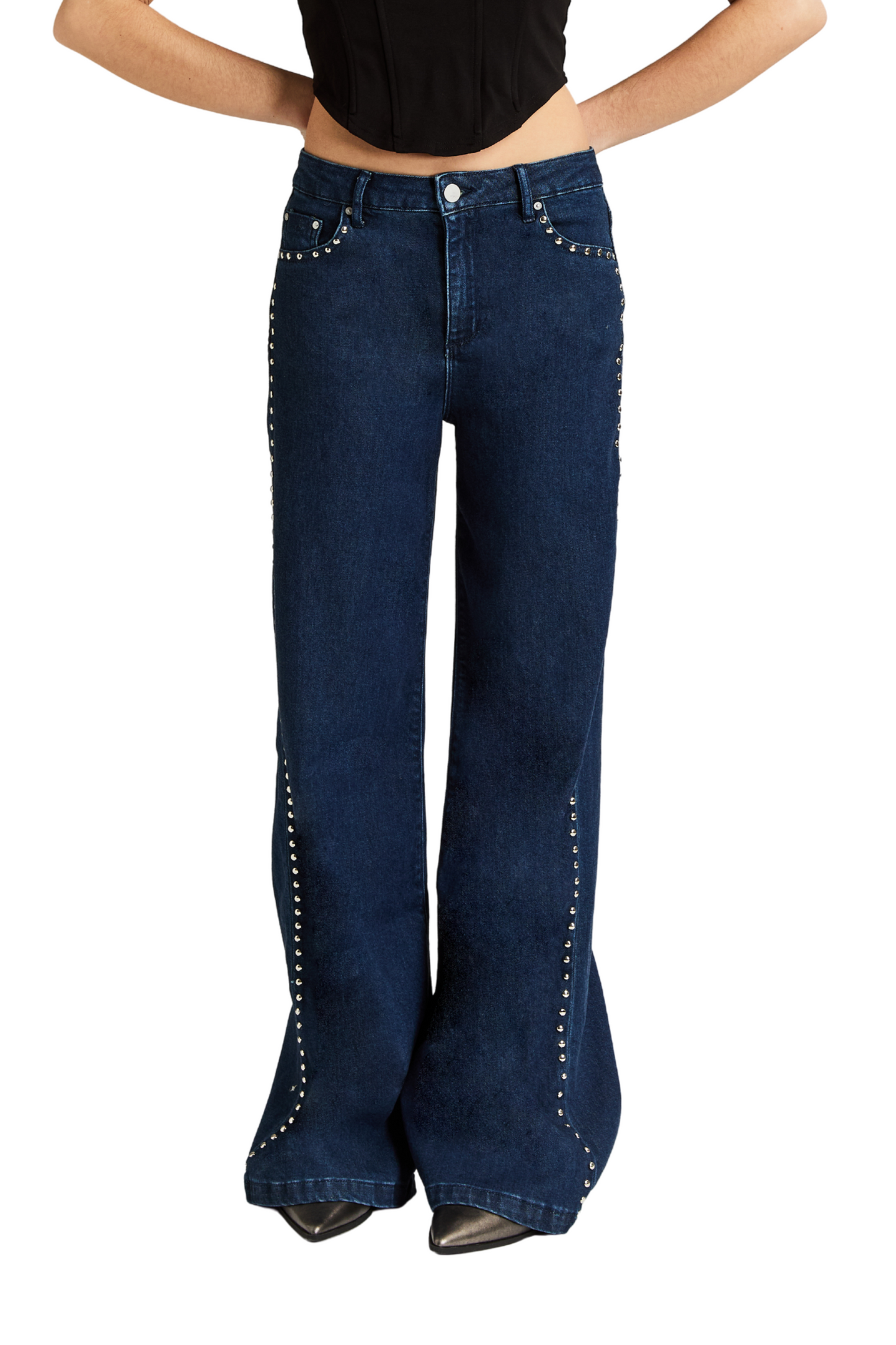 Stud Side Seam Wide Leg