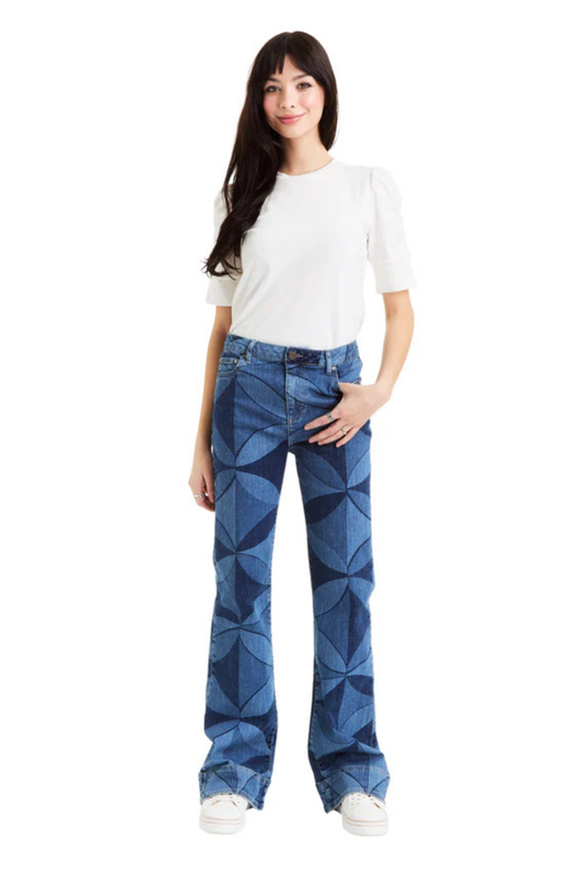 Kaleidescope Print Flare Leg