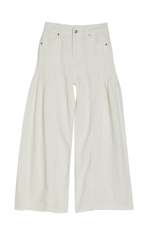 Pleated Side Wide Leg