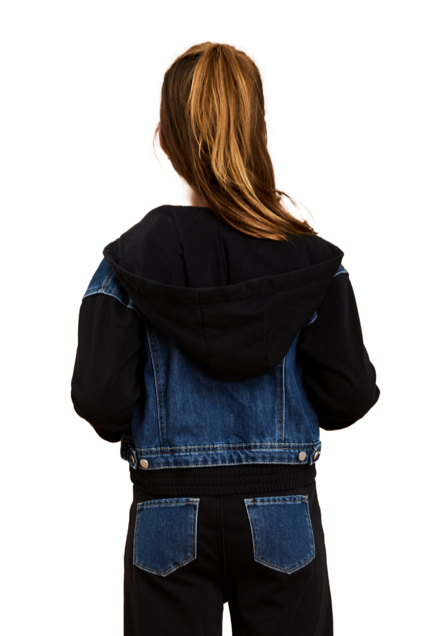 French Terry Denim Combo Jacket