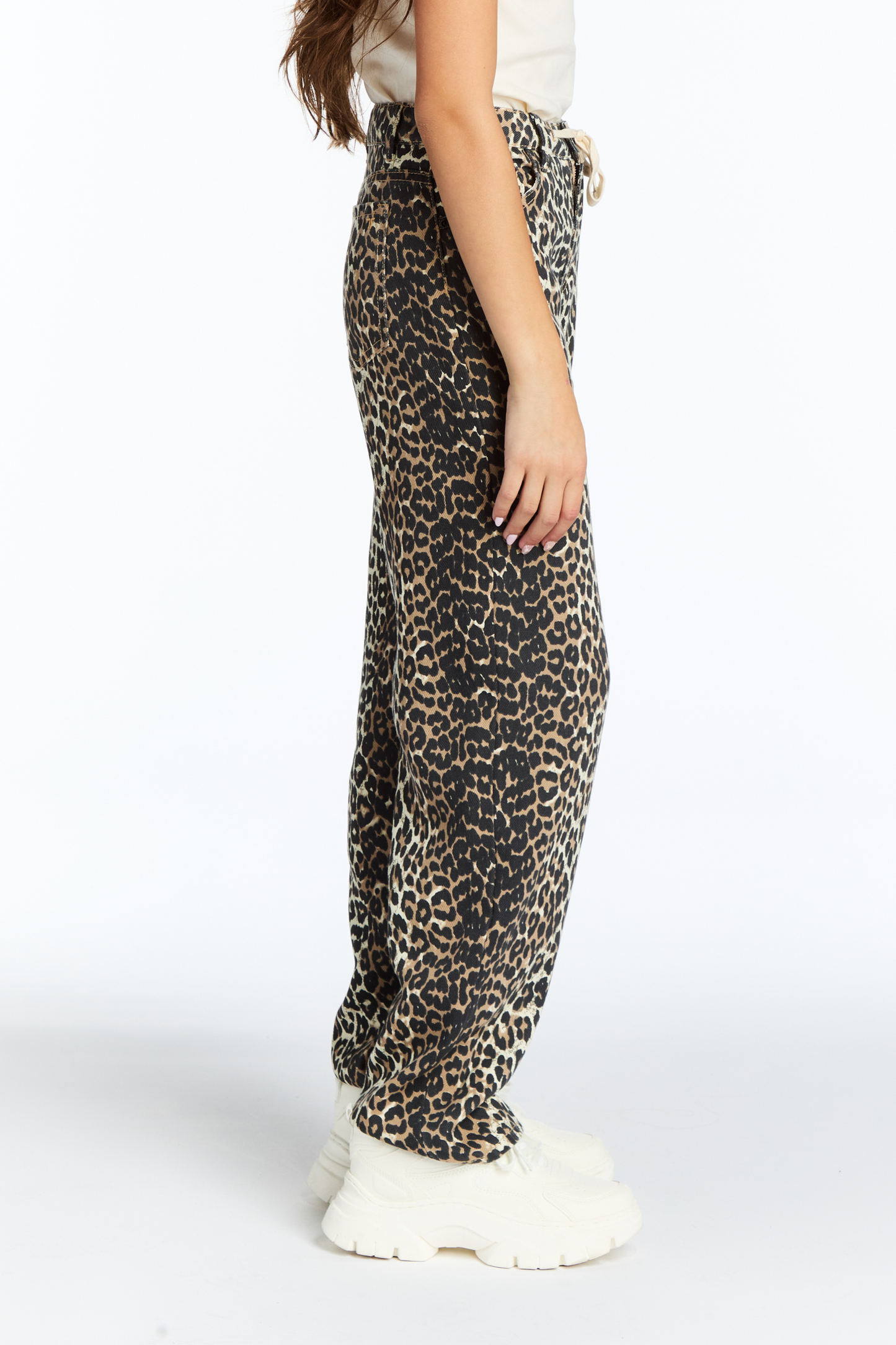 Leopard Print Slight Barrel With Drawstring