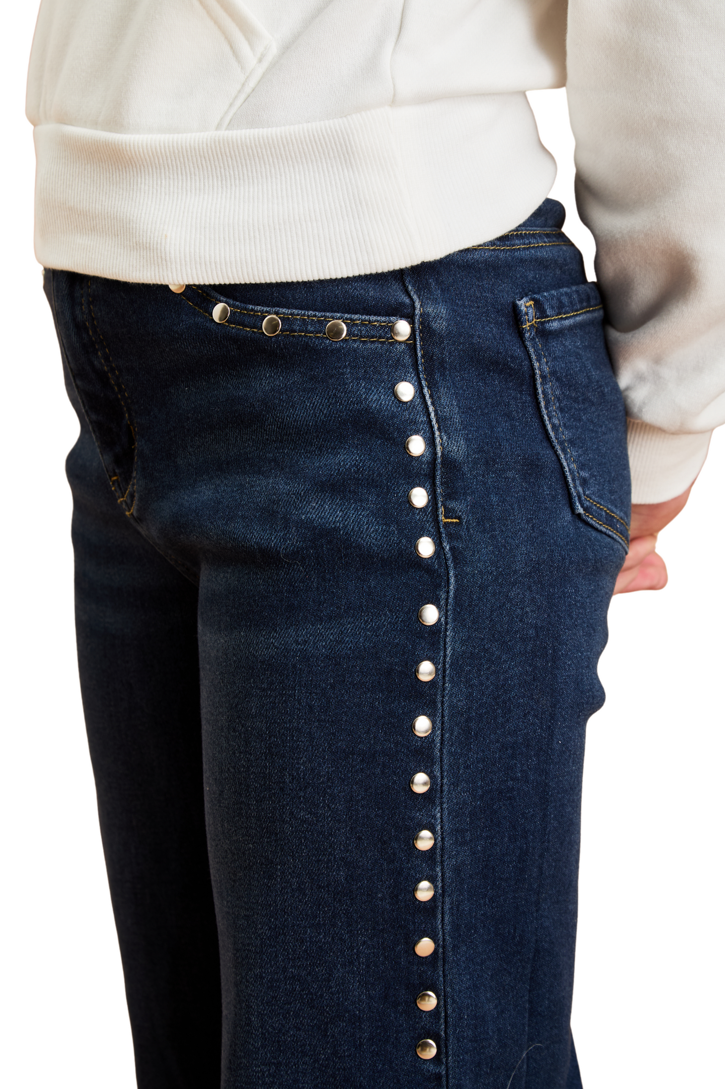 Stud Side Seam Wide Leg