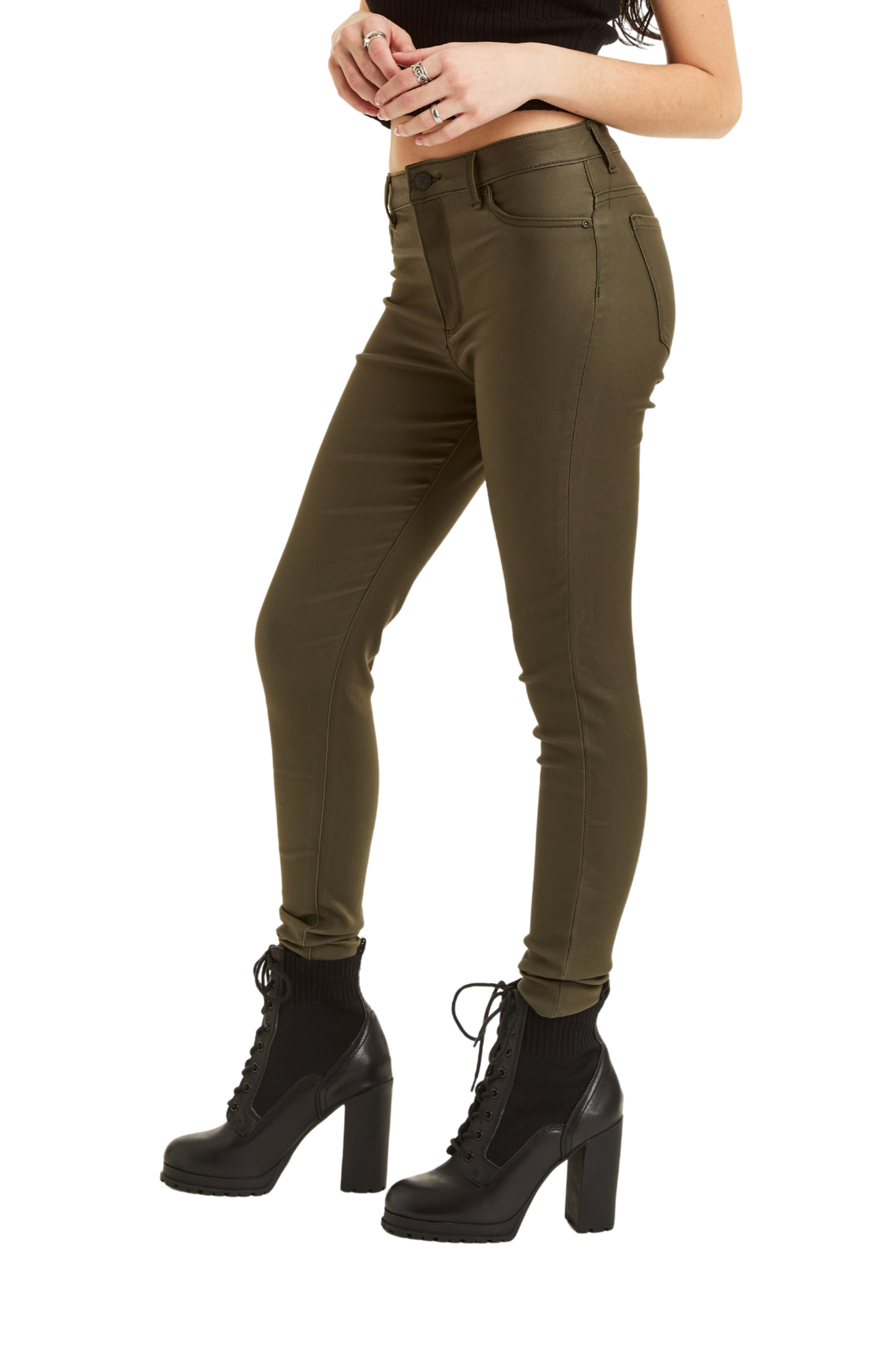 Nina - High Rise Coated Skinny