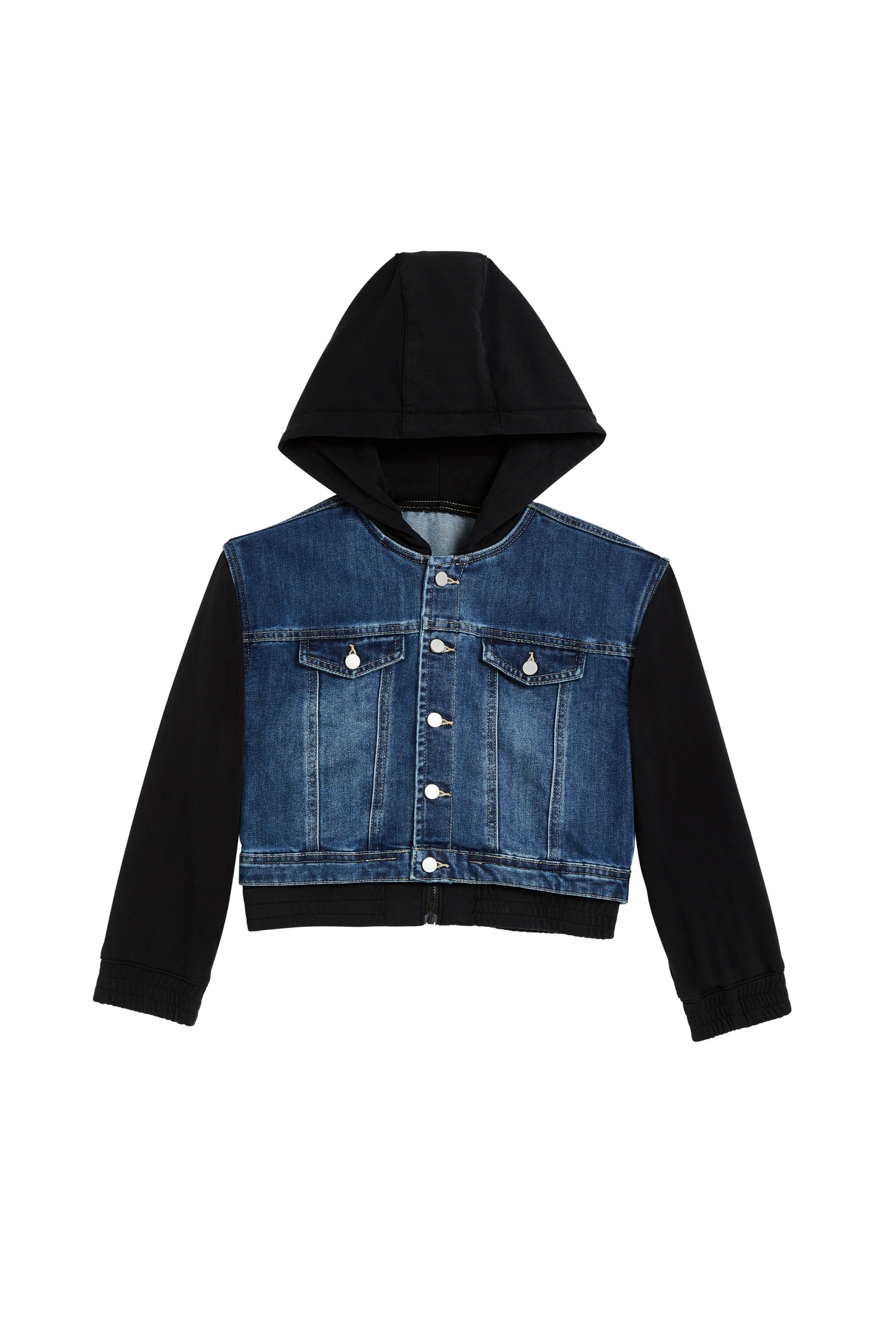 French Terry Denim Combo Jacket