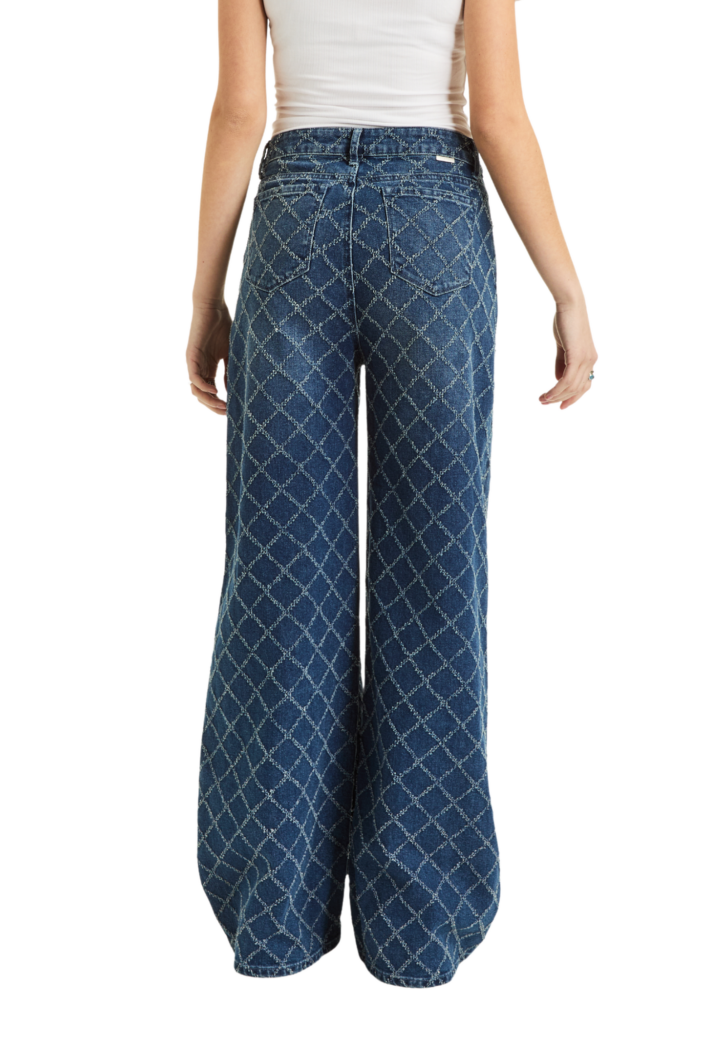 Diamond Needle Punch Wide Leg