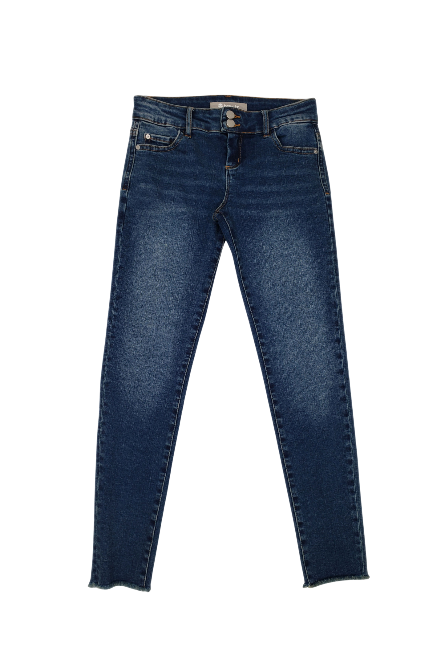 Low Rise Fray Hem Crop Skinny In Indigo