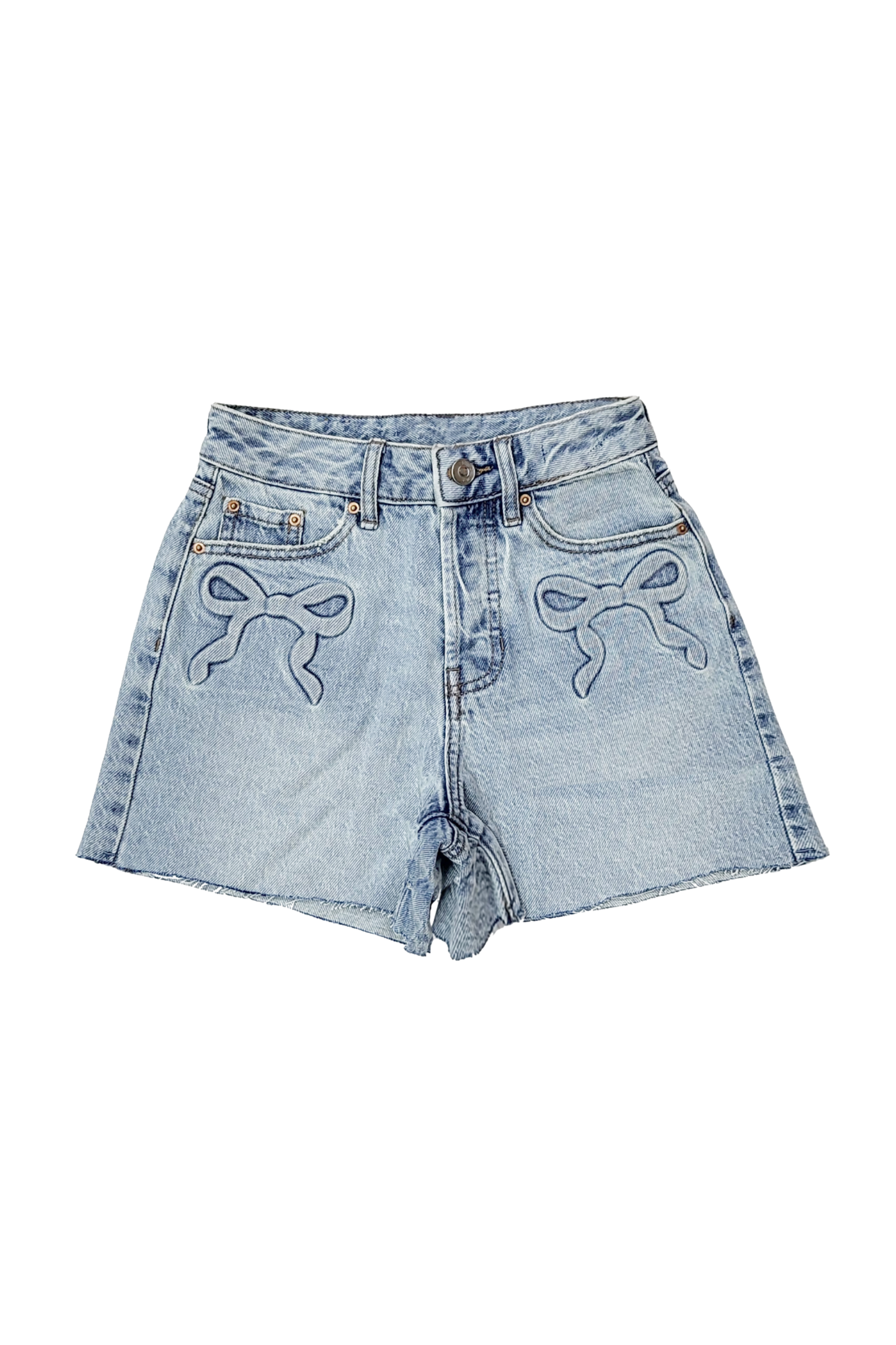Raised Bow Fray Hem Short