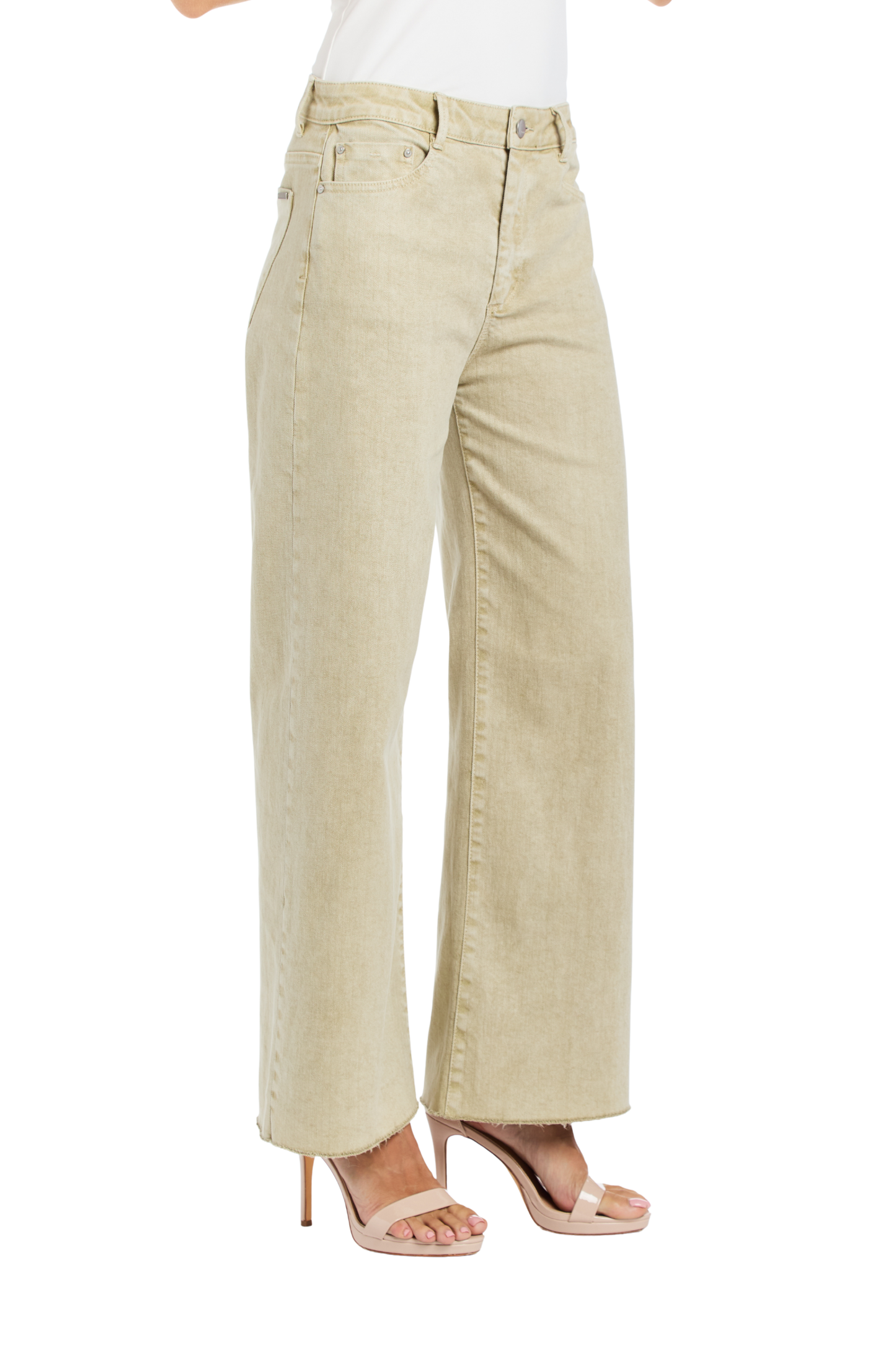 Alice - High Rise Wide Straight Ankle Crop Fray