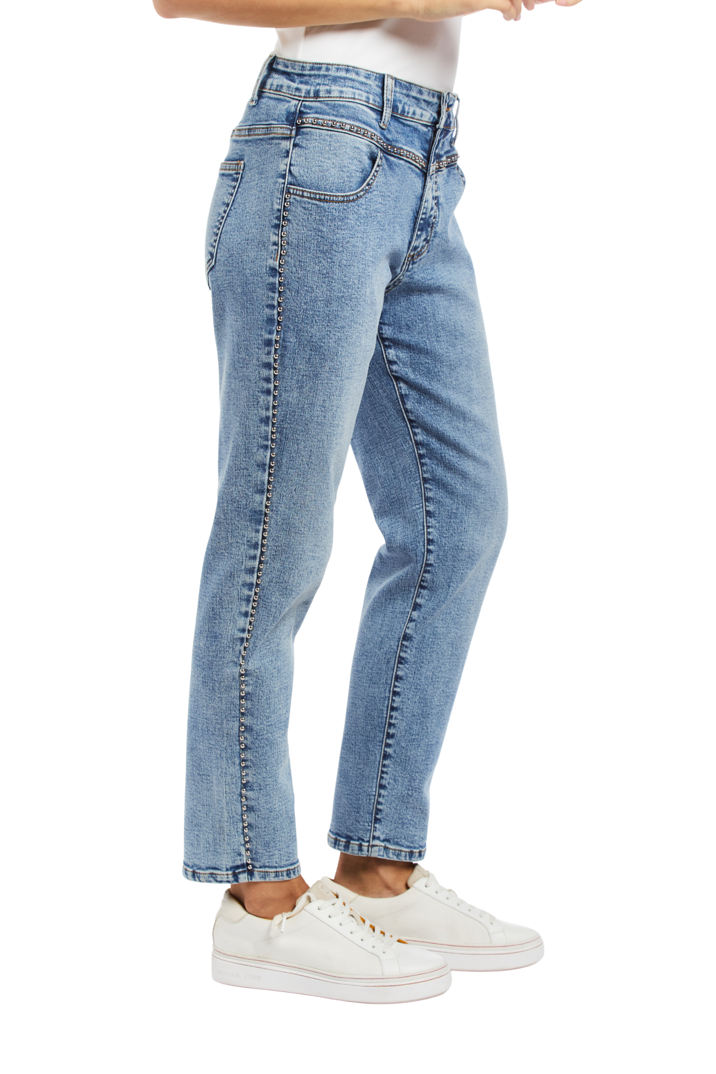 Stud Yoke Seam Slim Straight