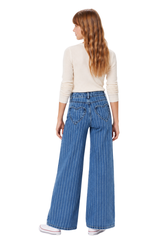 Heart Patch Pocket Wide Leg