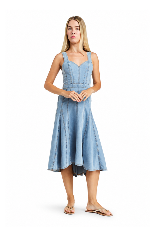 Hourglass Paneled High Low Hem Dress