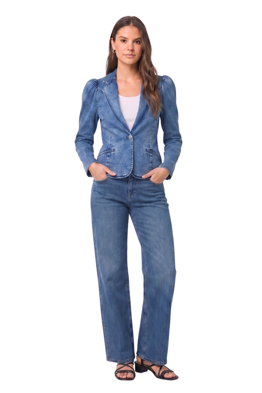 Puff Sleeve Single Button Blazer