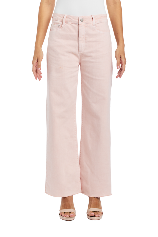 Alice - High Rise Wide Straight Ankle Crop Fray