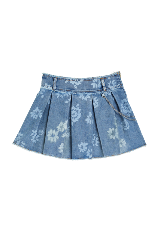 Floral Print Pleated Skort