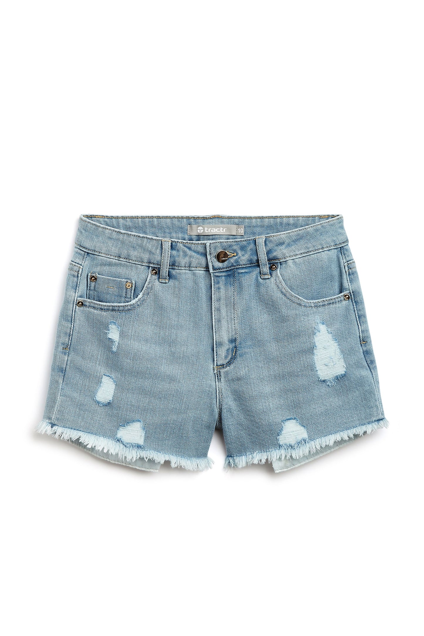 Weekender Short With Destruction In Light Indigo