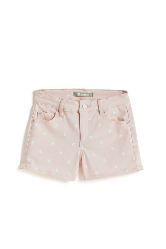 Brittany - Star Print Color Short With Fray Hem