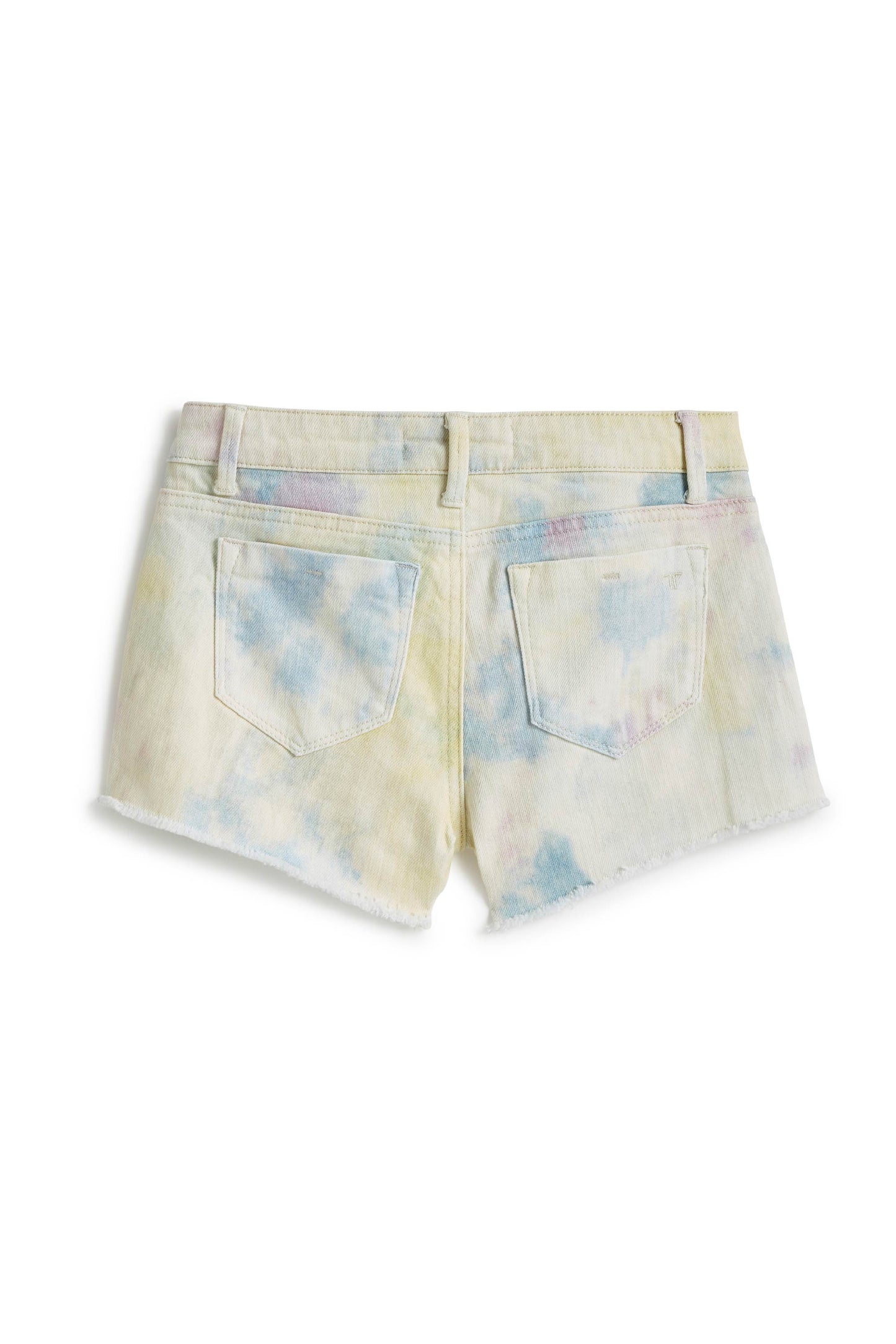 Brittany Watercolor Tie Dye Fray Hem Shorts