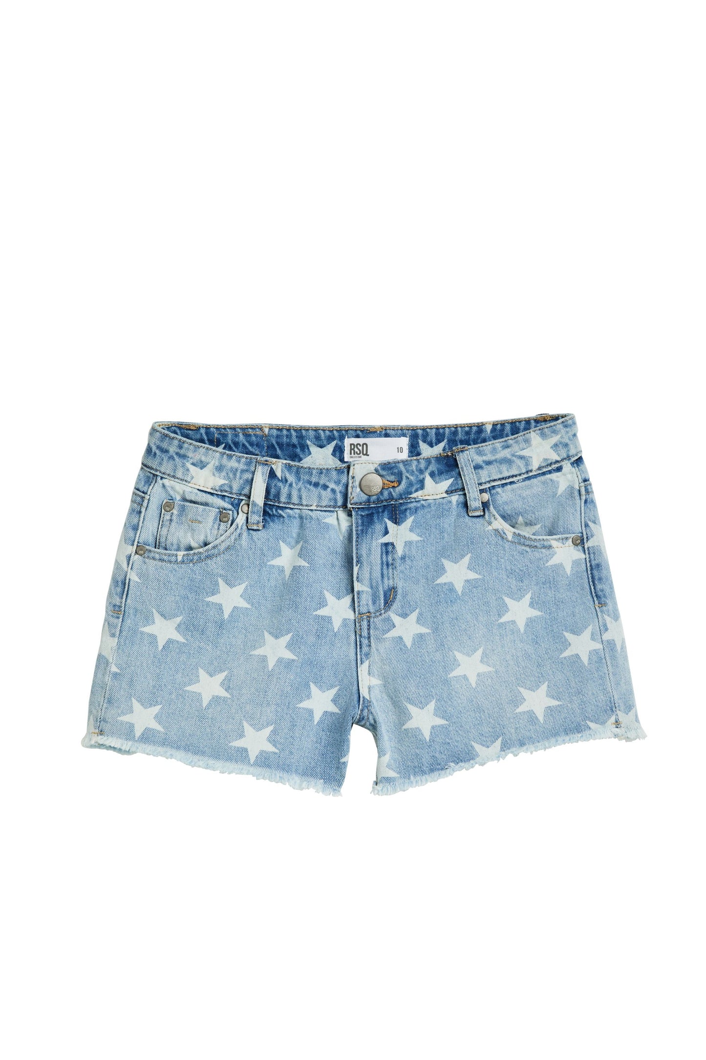 Brittany - Star Print Fray Hem Shorts