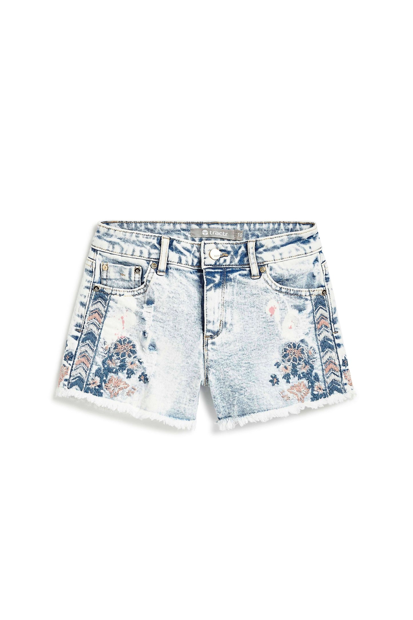 Embroidered Fray Hem Short