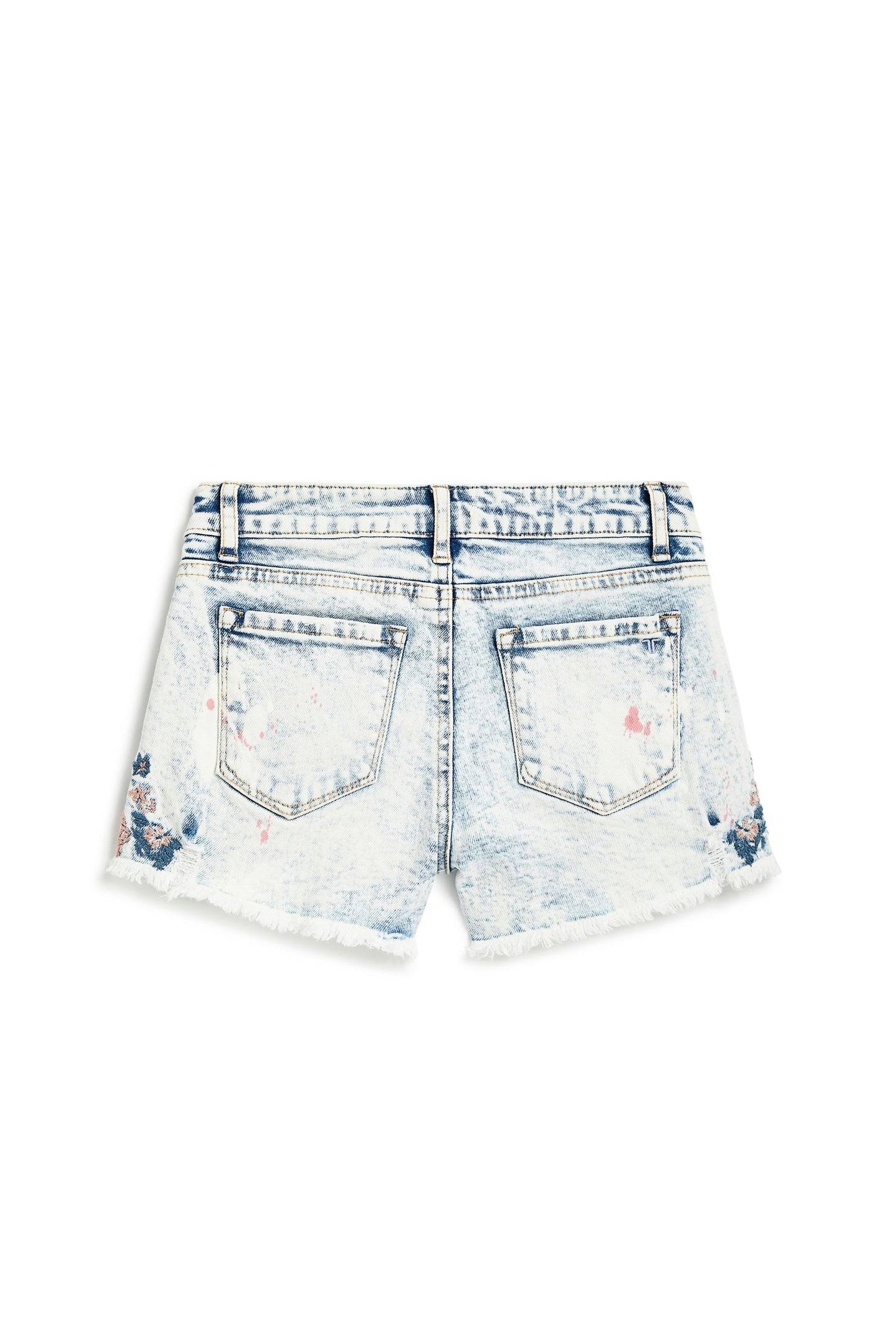 Embroidered Fray Hem Short