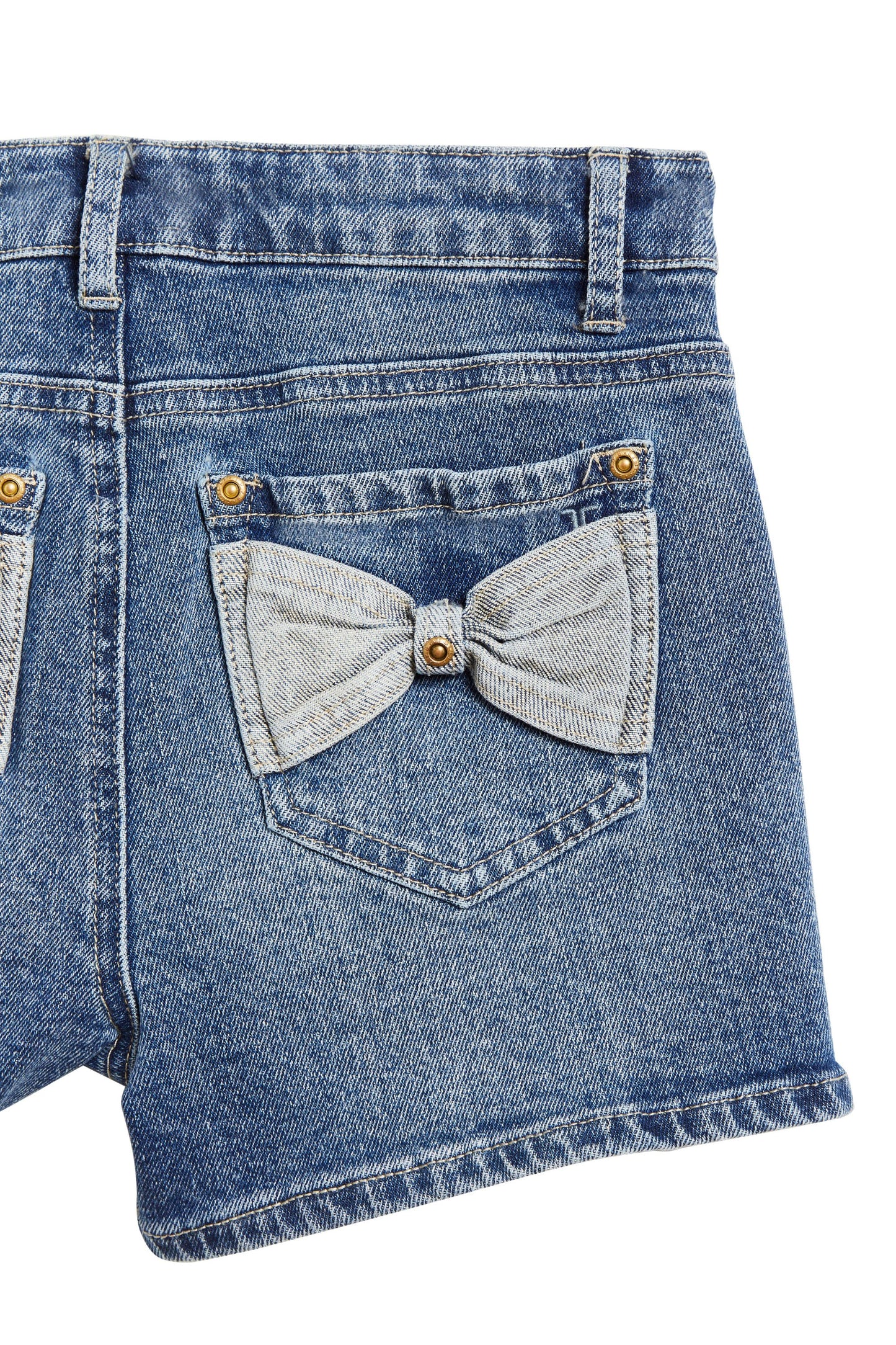 Dual Tone Shorts With Bow Pockets