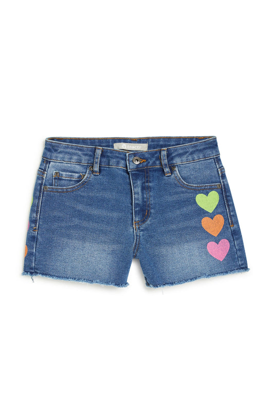 Brittany - Colorful Heart Print Short