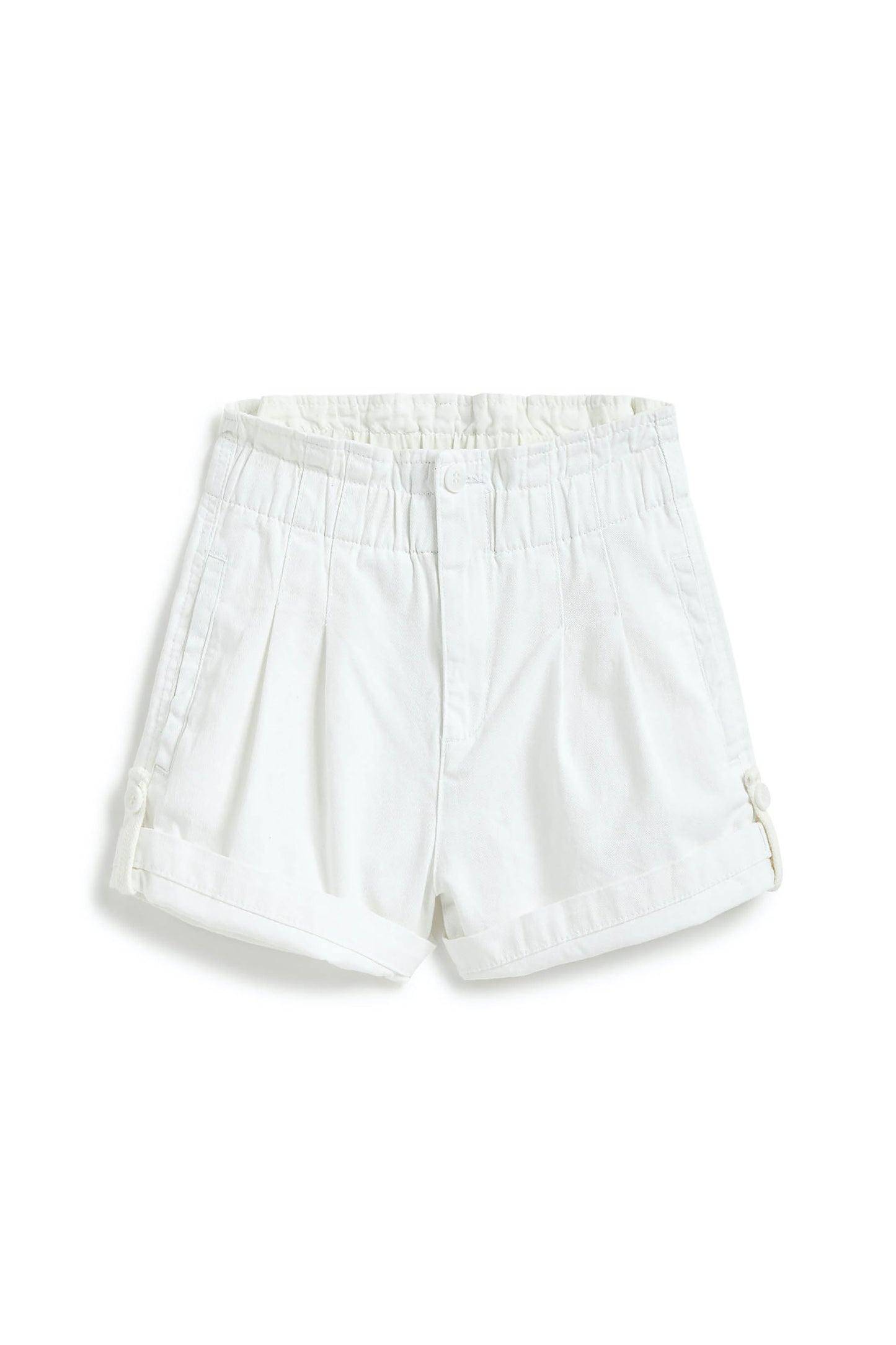 High Rise Jogger Short With Roll Cuff In White