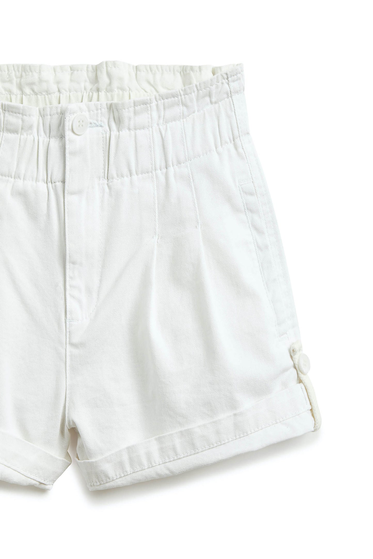 High Rise Jogger Short With Roll Cuff In White