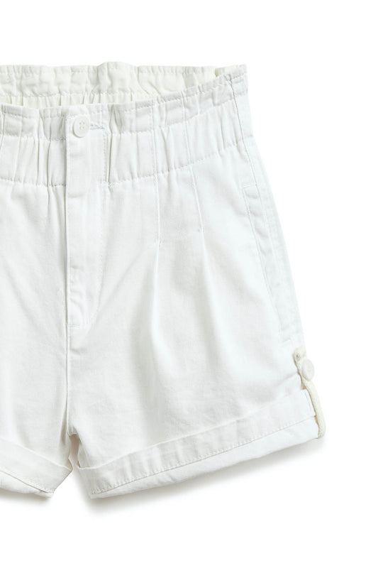 HIGH RISE JOGGER SHORT WITH ROLL CUFF IN WHITE