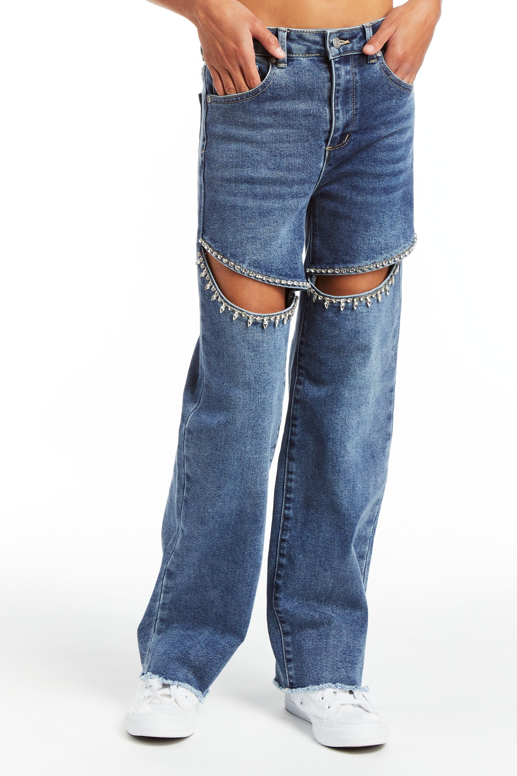 TSY RIPPED WIDE STRAIGHT DENIM INDIGO Ｌ RIPPED WIDE STRAIGHT DENIM 【BLACK TAG】// INDIGO