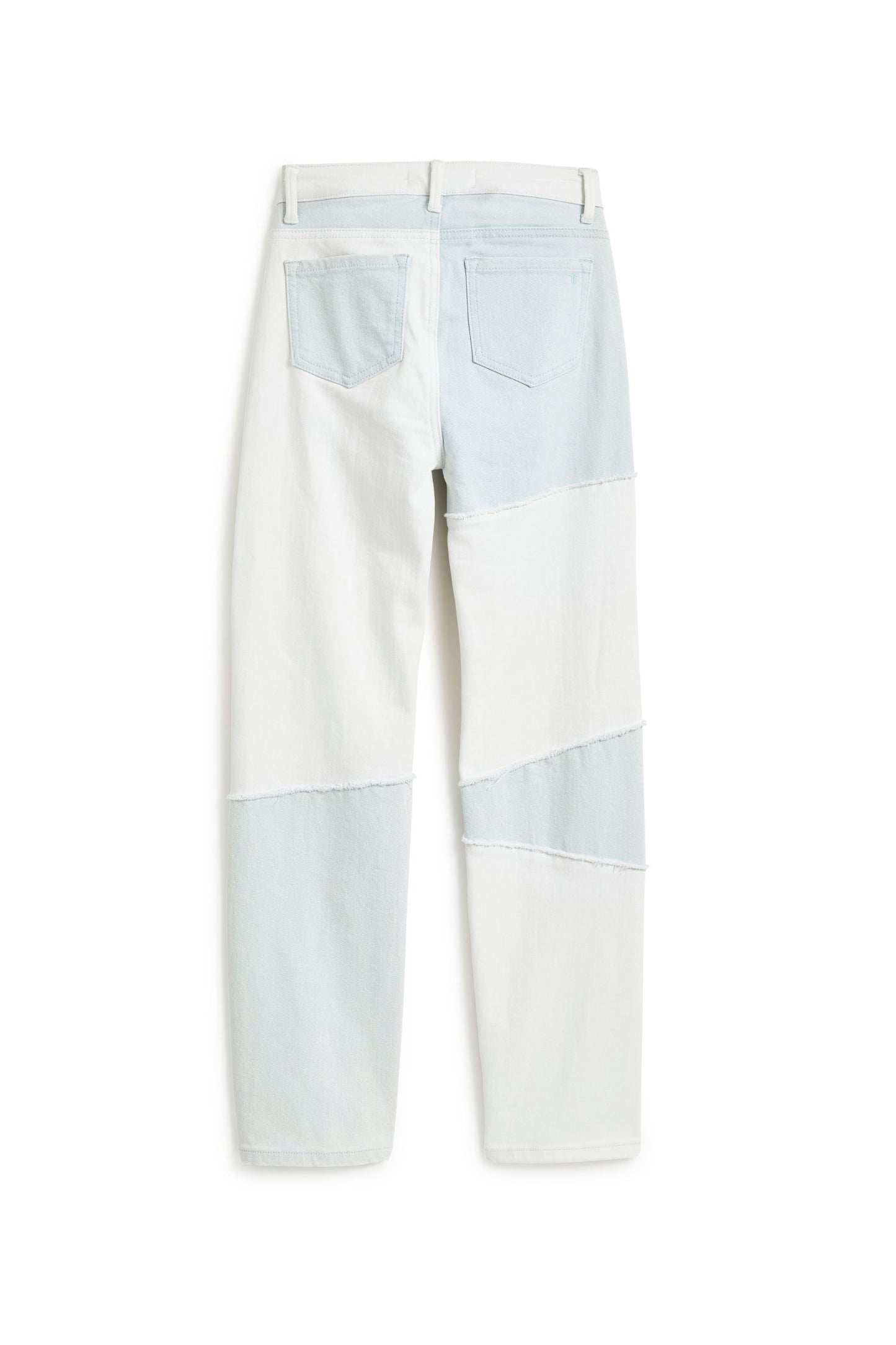 Indigo White Patch Work Slim Straight