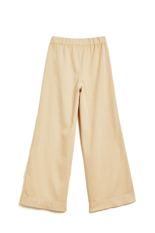 High Rise Patch Pocket Wide Leg Pant With Fray Hem