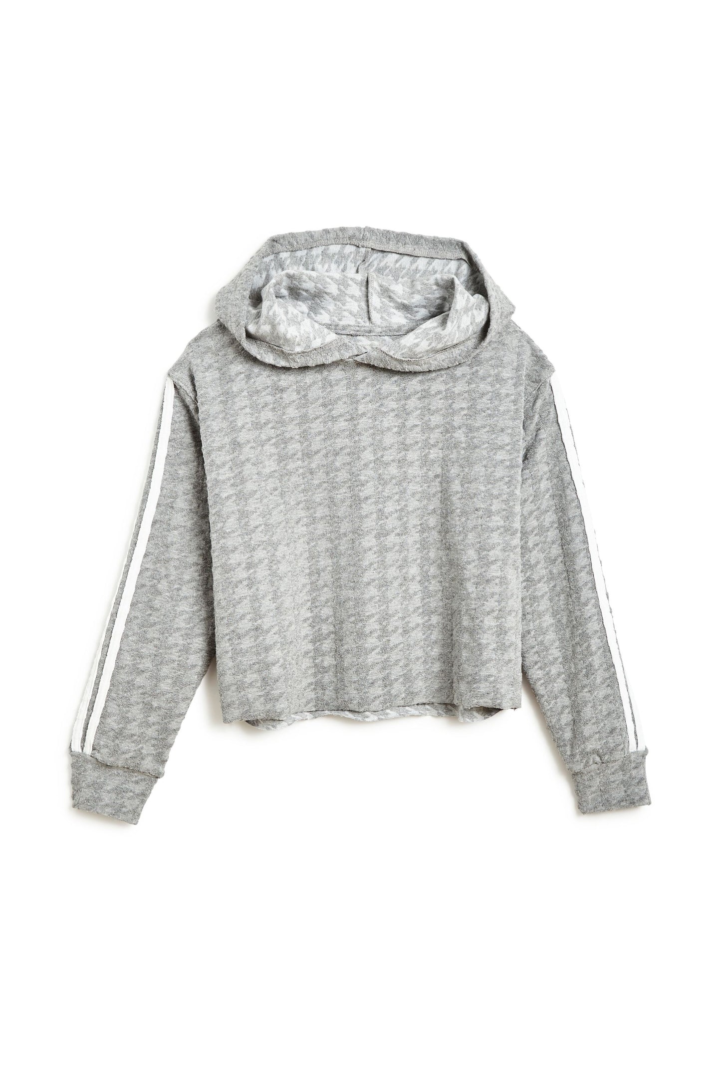 Embossed Houndstooth French Terry Hoodie