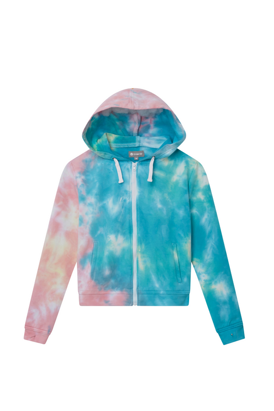 WATERCOLOR FRENCH TERRY ZIP UP HOODIE